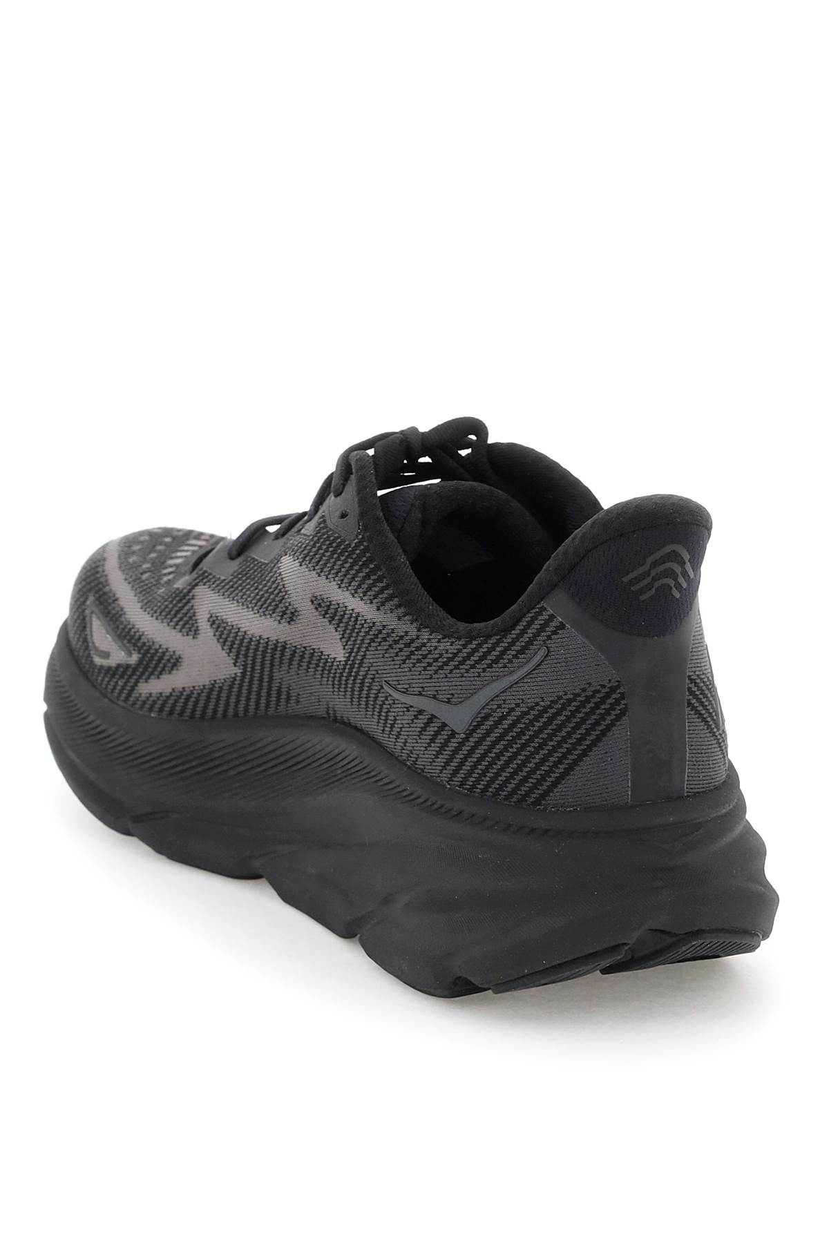 Shop Hoka Clifton 9 Sneakers In Bblc Black / Black