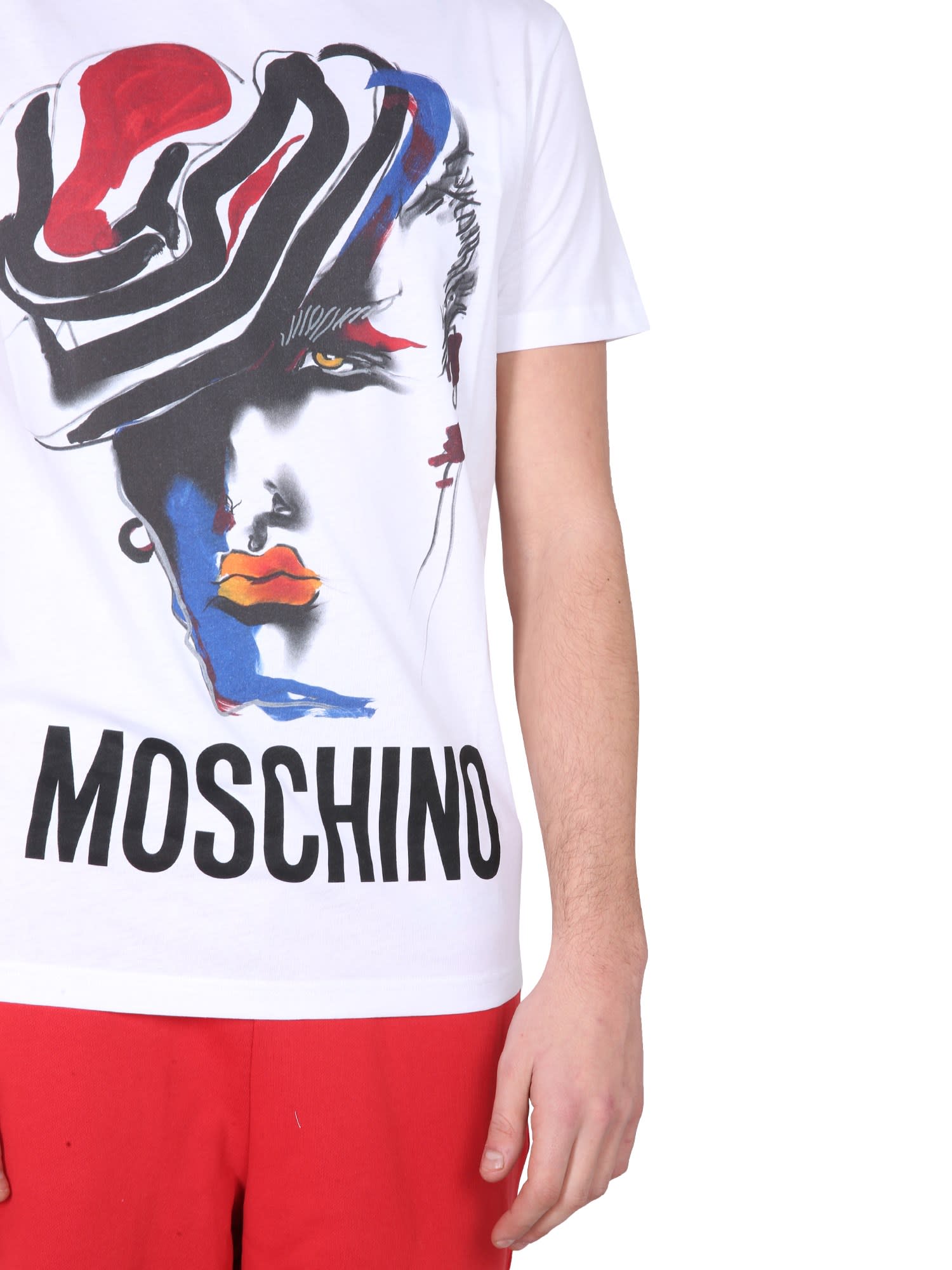 Shop Moschino Logo Print T-shirt In White