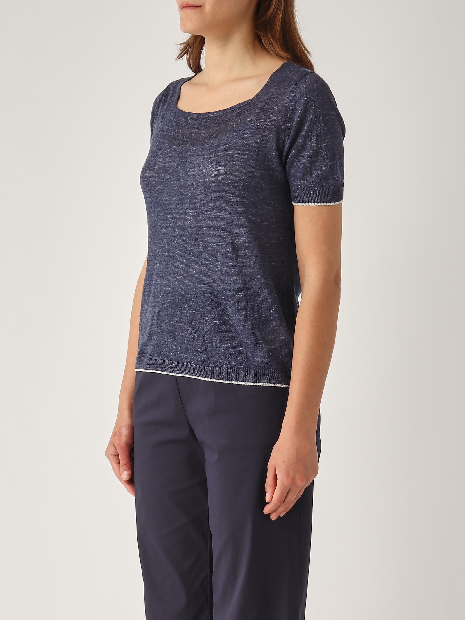 Gran Sasso Pullover M/m Bordi Lurex Sweater In Blue