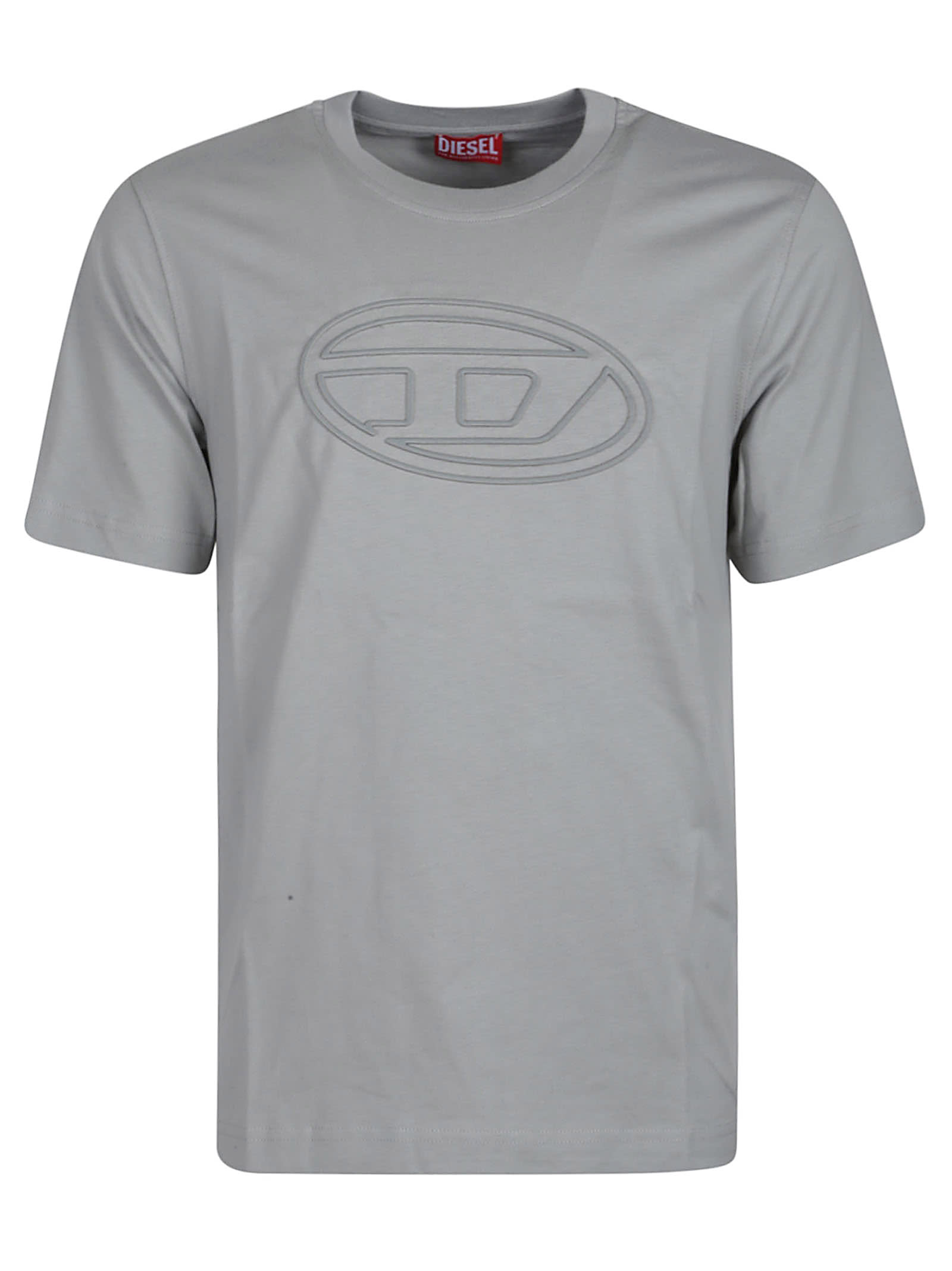 Diesel T-shirt Brodé En Coton In Gray
