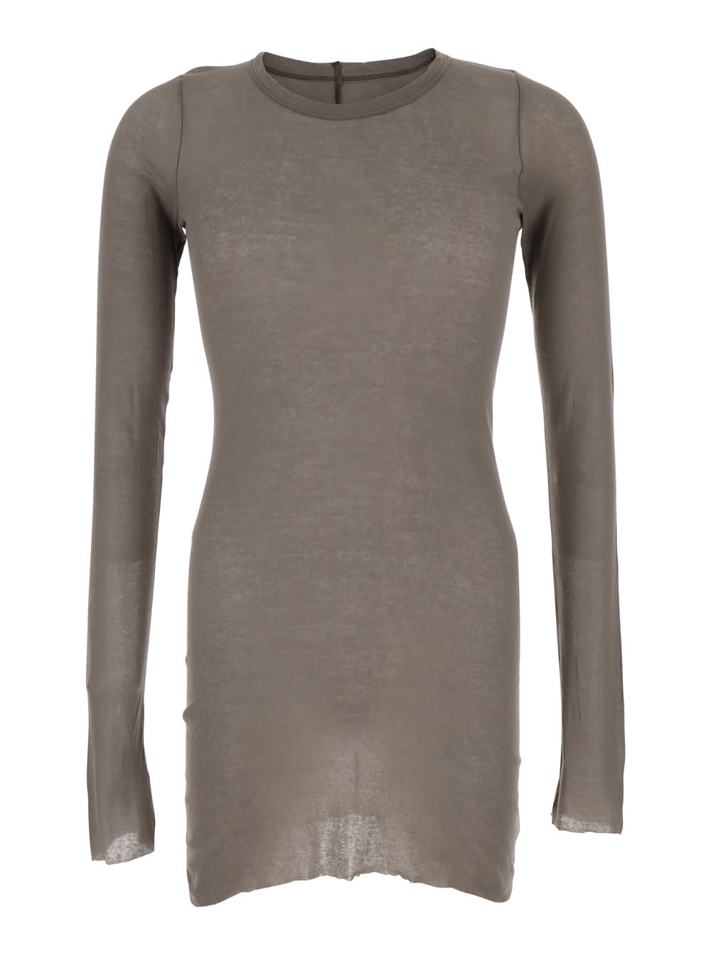 Grey Long-sleeve T-shirt In Viscose And Silk Blend Man