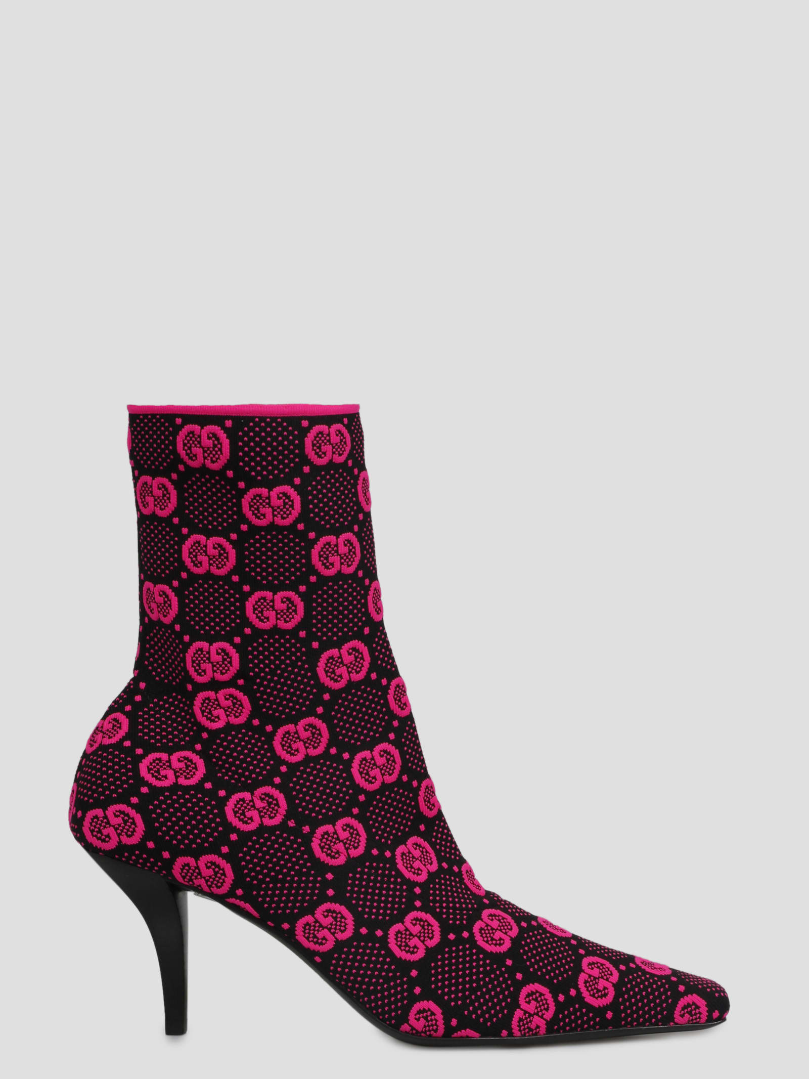 GUCCI GG KNIT ANKLE BOOTS