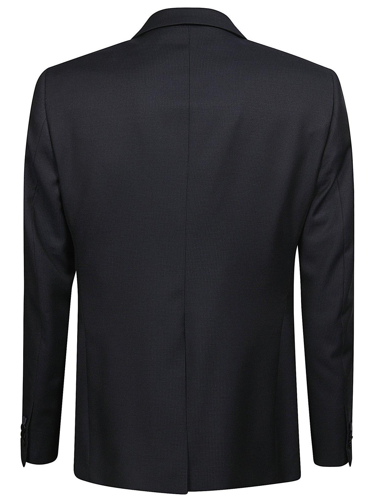 Shop Tagliatore Single-breasted Three-piece Suit Set In Blu Scuro
