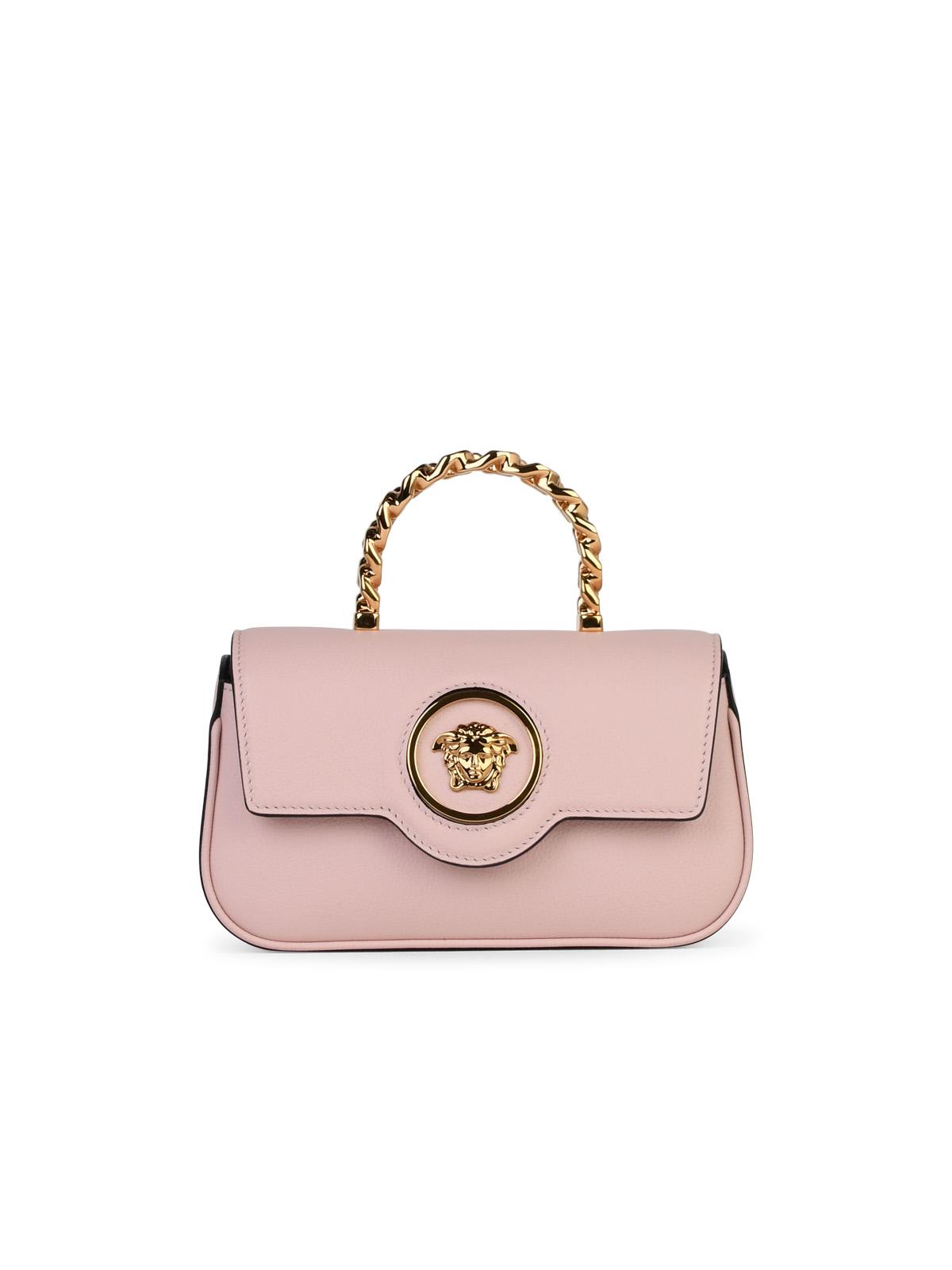 Shop Versace La Medusa Pink Leather Mini Bag