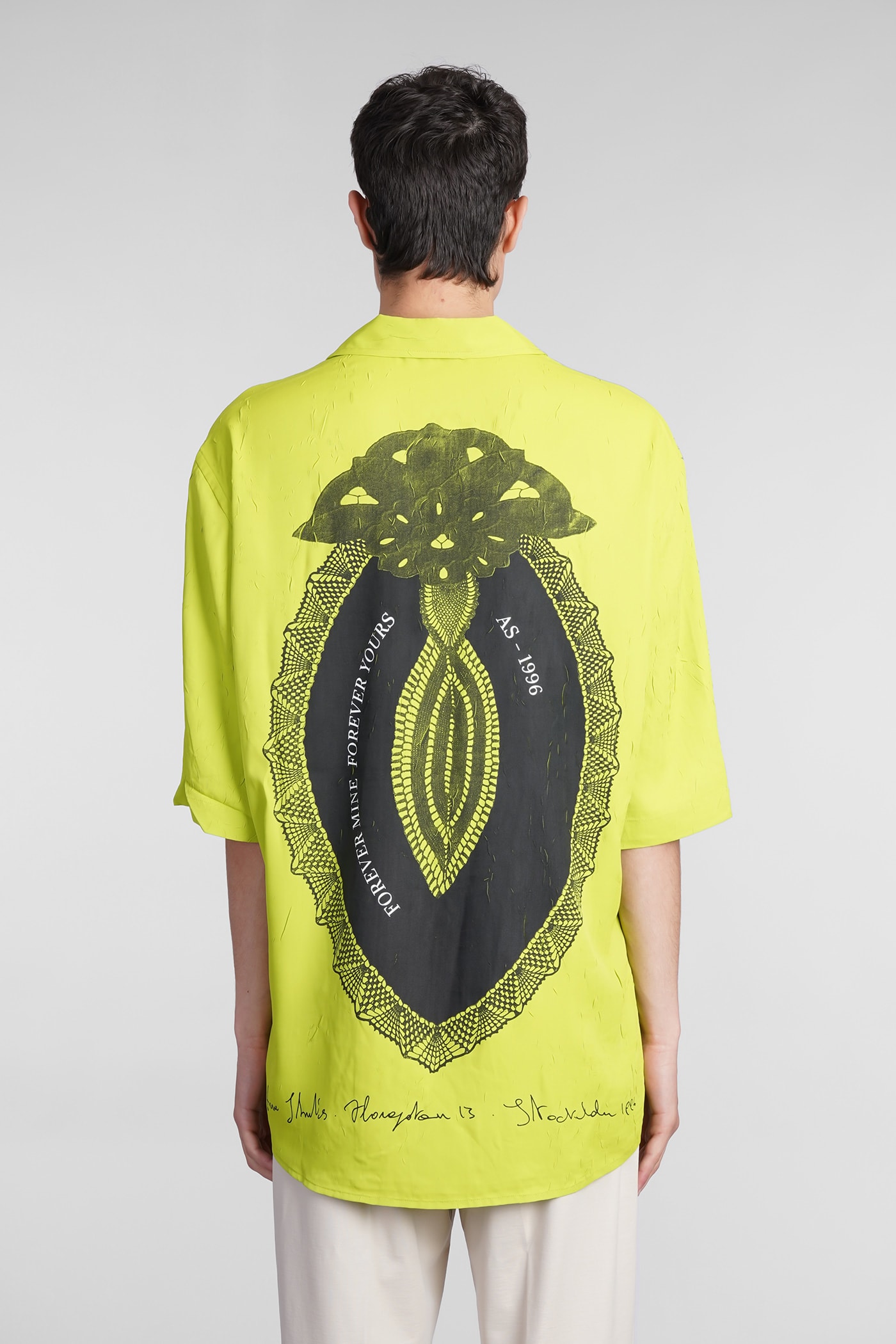 Shop Acne Studios Shirt In Green Polyester In Abe Lime Green