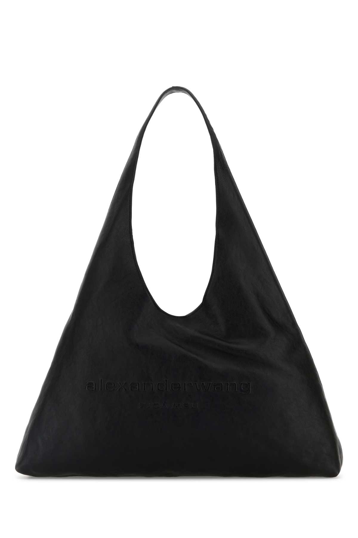 Black Leather Large Pike Shoulder Bag