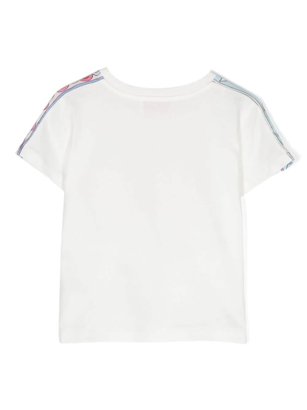 Shop Pucci White T-shirt With  P Print And Printed Ribbons