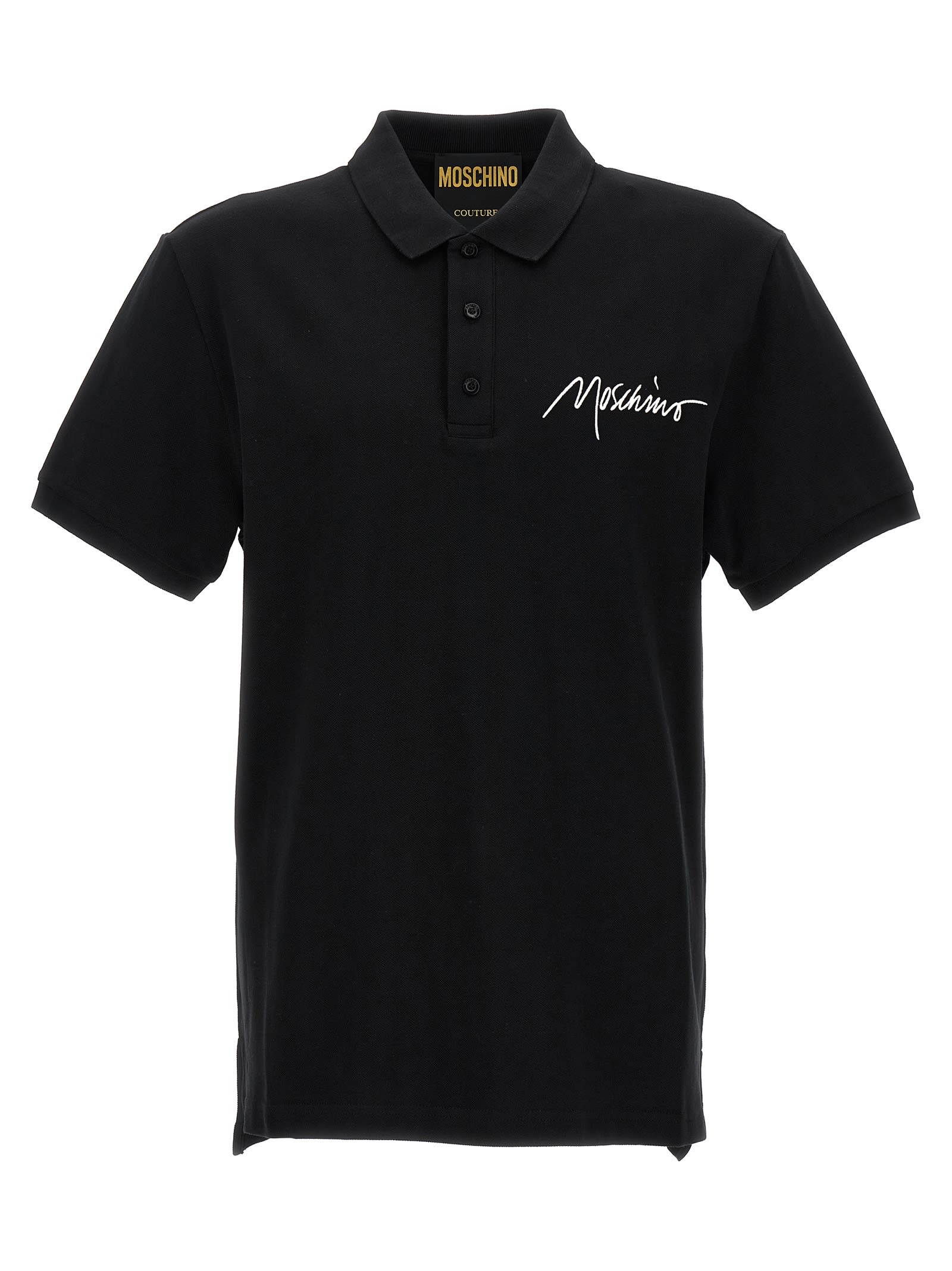 Shop Moschino Logo Embroidery Polo Shirt In 1555