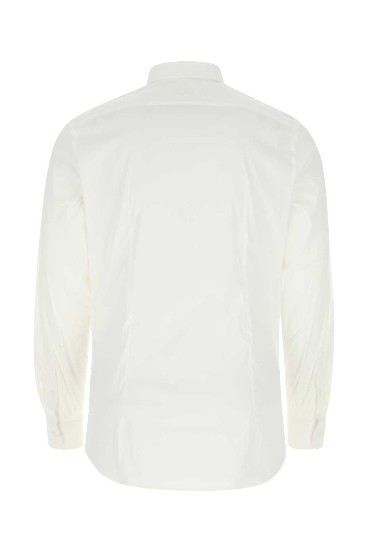 Shop Prada White Poplin Shirt In F0009