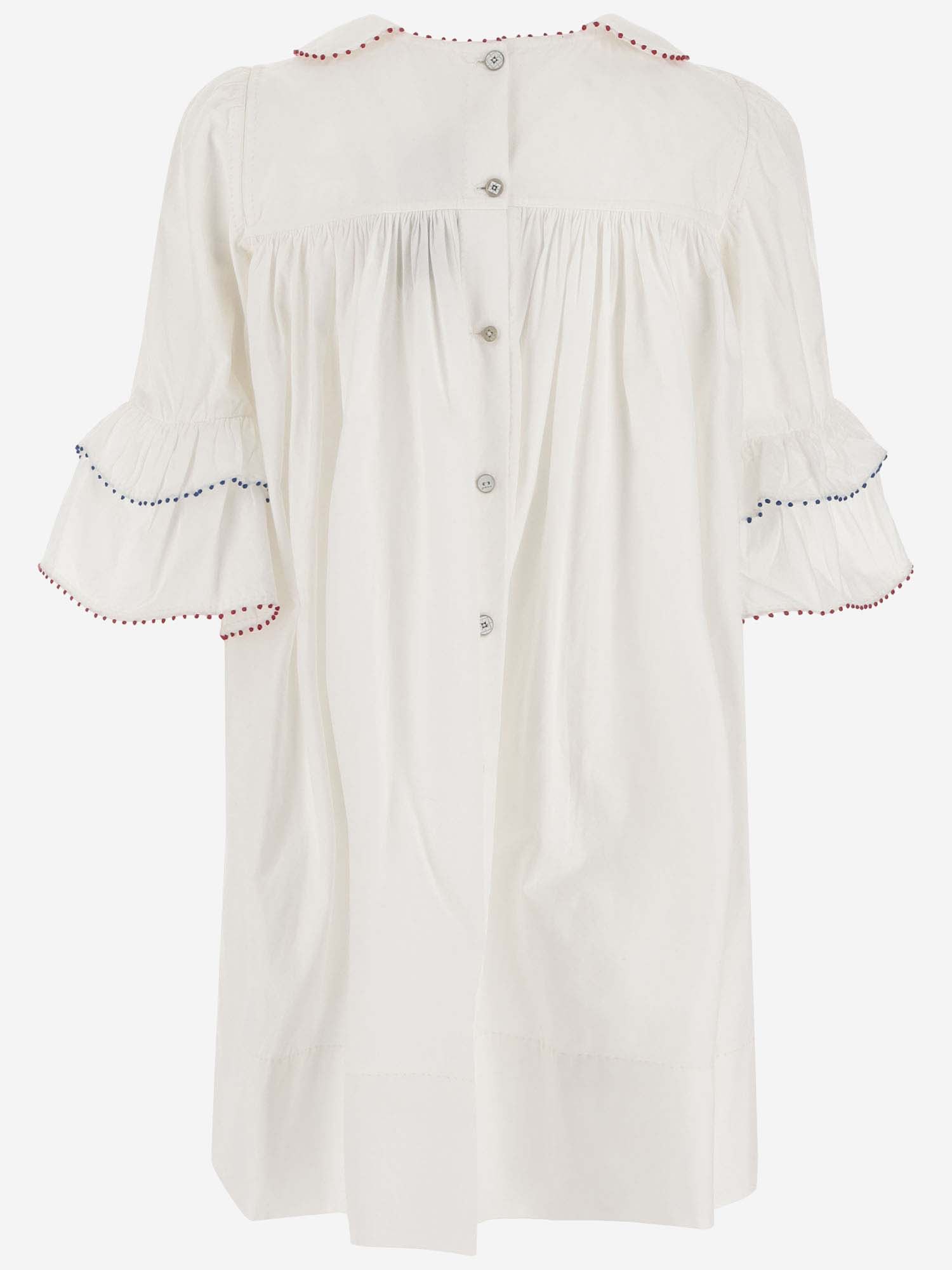 Shop Péro Cotton Dress With Embroidery In White