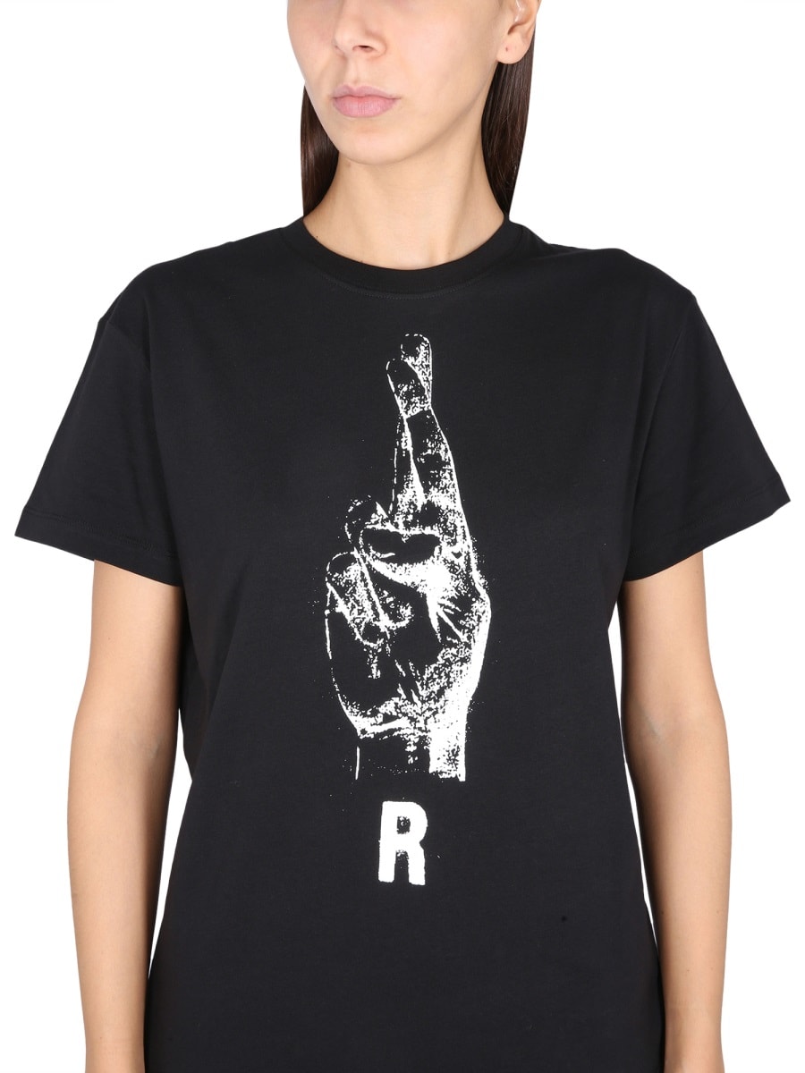 Shop Raf Simons Crewneck T-shirt In Black