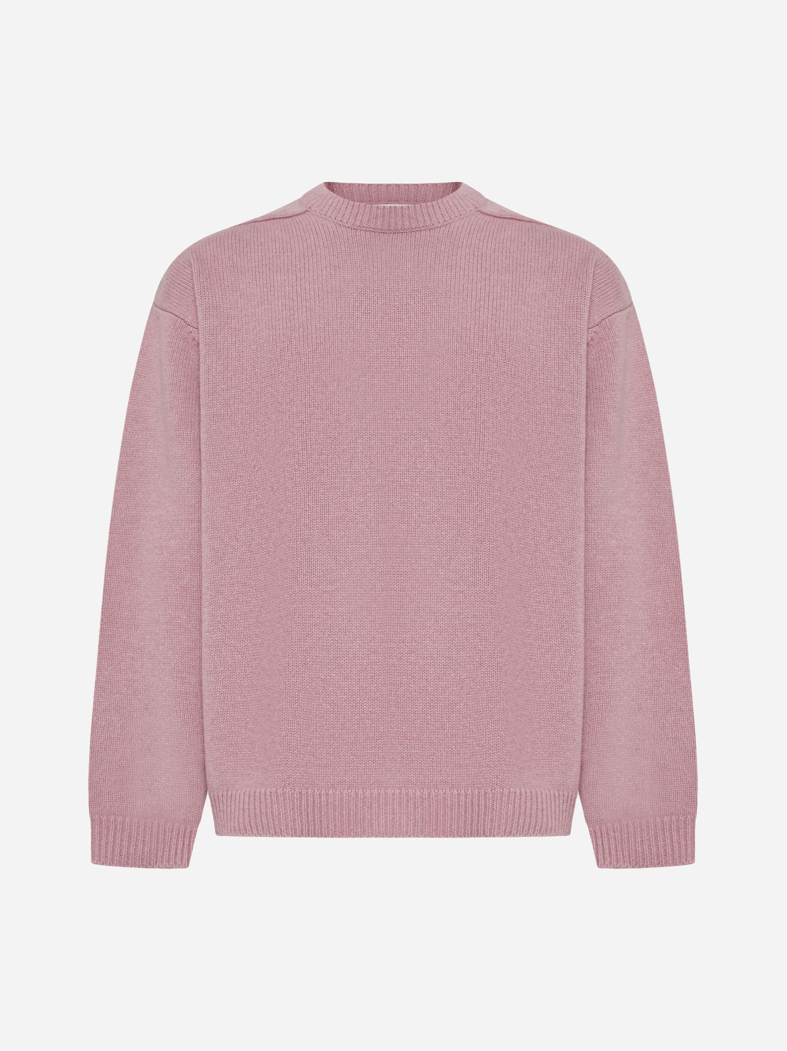 Shop Studio Nicholson Hemyl Lambswool Sweater In Pink