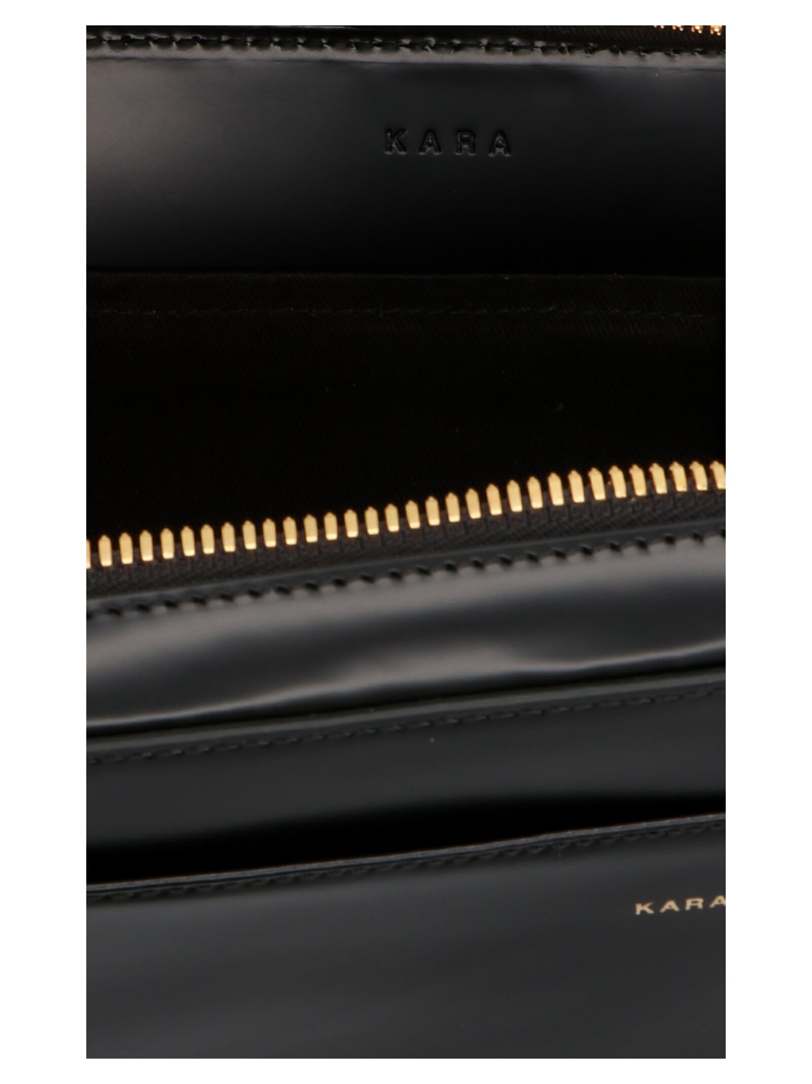 Shop Kara Chain Bag In Black Gold