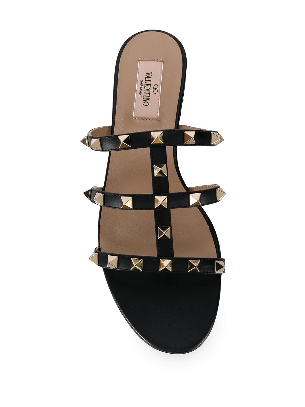 Valentino Rockstud Leather Sandals In Animal Print