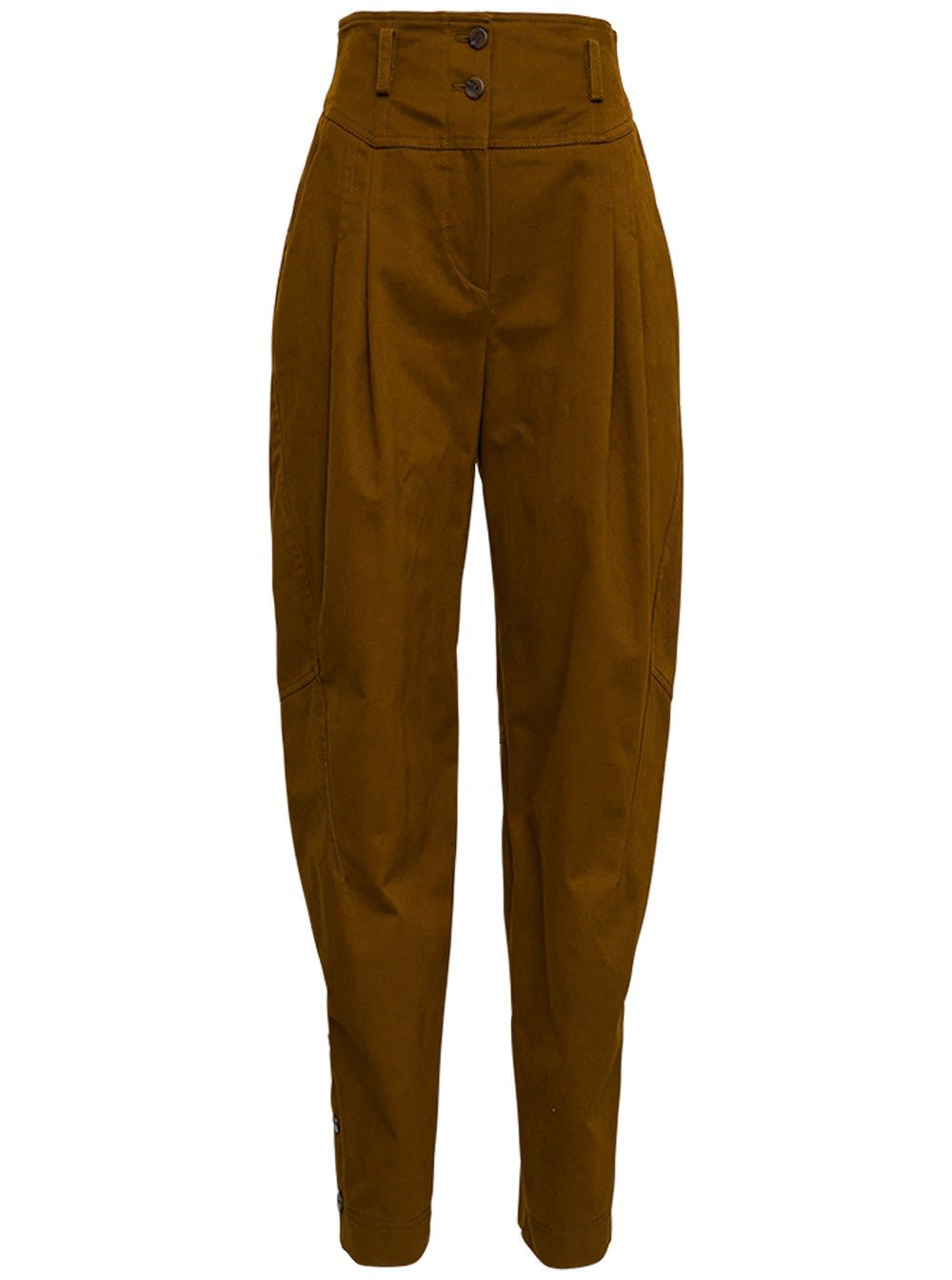 Alberta Ferretti High Waisted Brown Cotton Pants