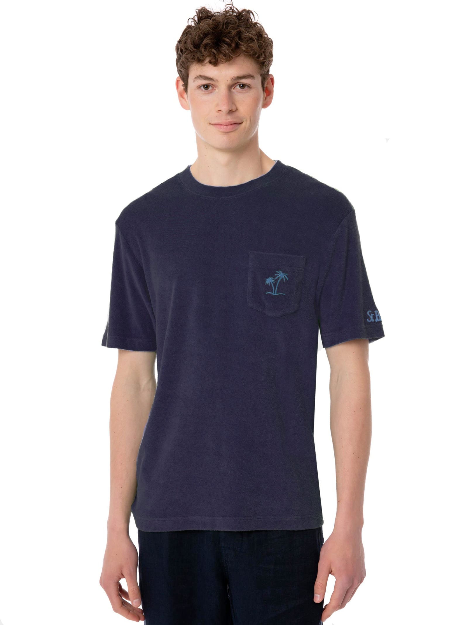 MC2 Saint Barth Man Terry T-shirt With Pocket