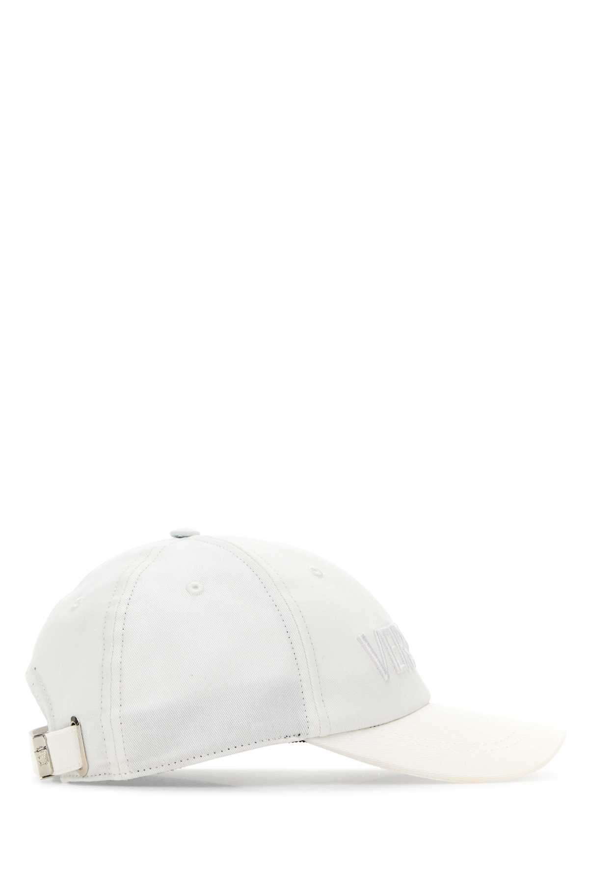 Shop Versace White Cotton Baseball Cap In Whitewhite
