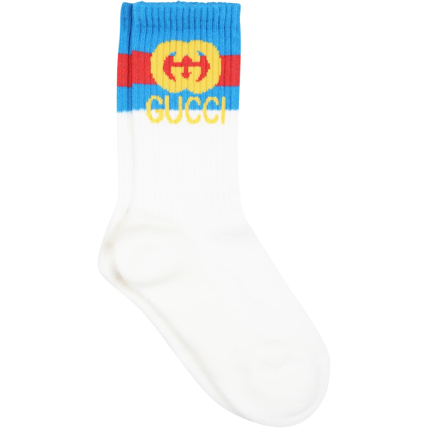 Gucci White Socks For Kids With Logo