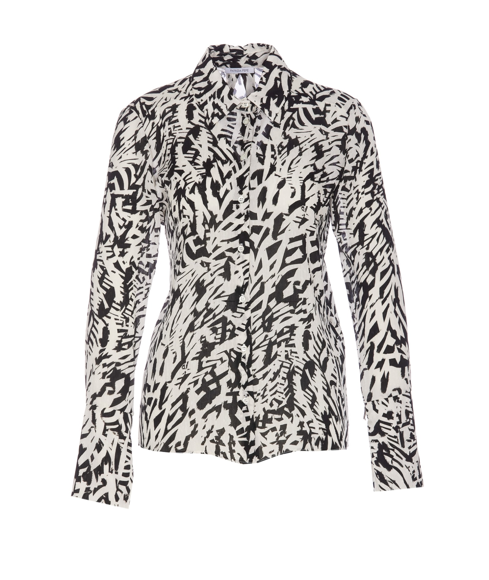 Shop Patrizia Pepe Printed Shirt In Black