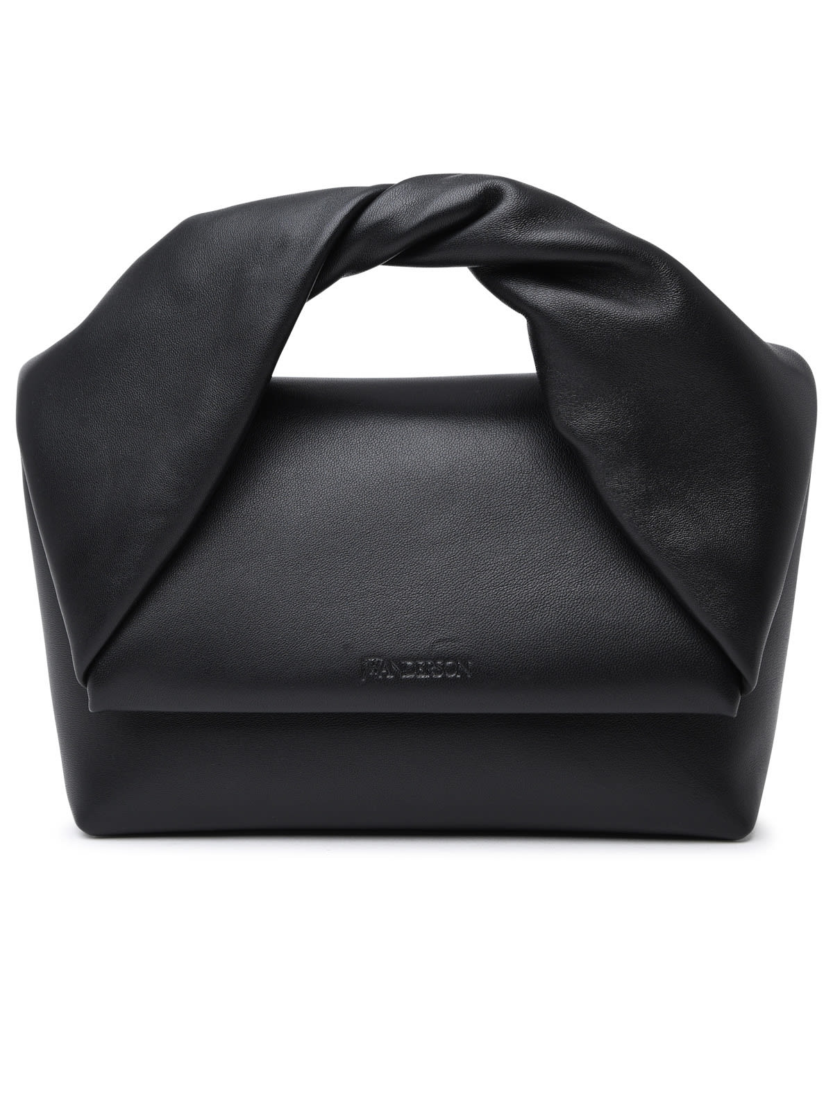 J.W. Anderson Black Leather Twister Midi Bag