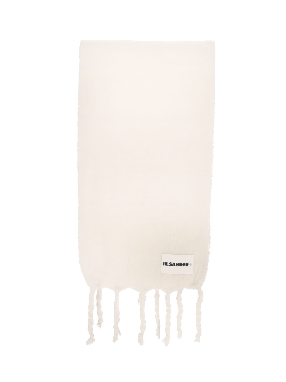 Jil Sander Logo Scarf In White