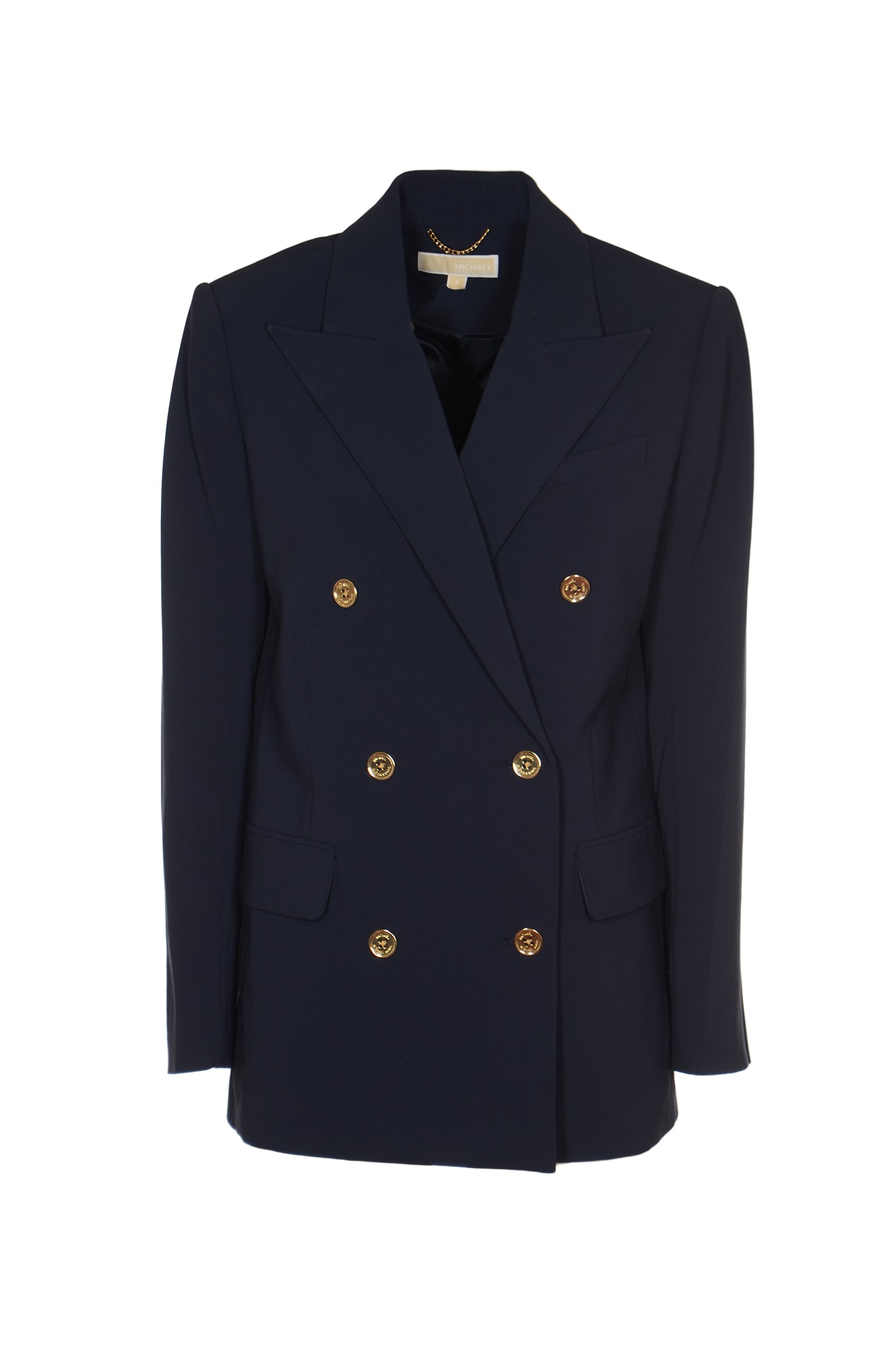Michael Kors Double-breasted Buttoned Blazer In Midnight Blue