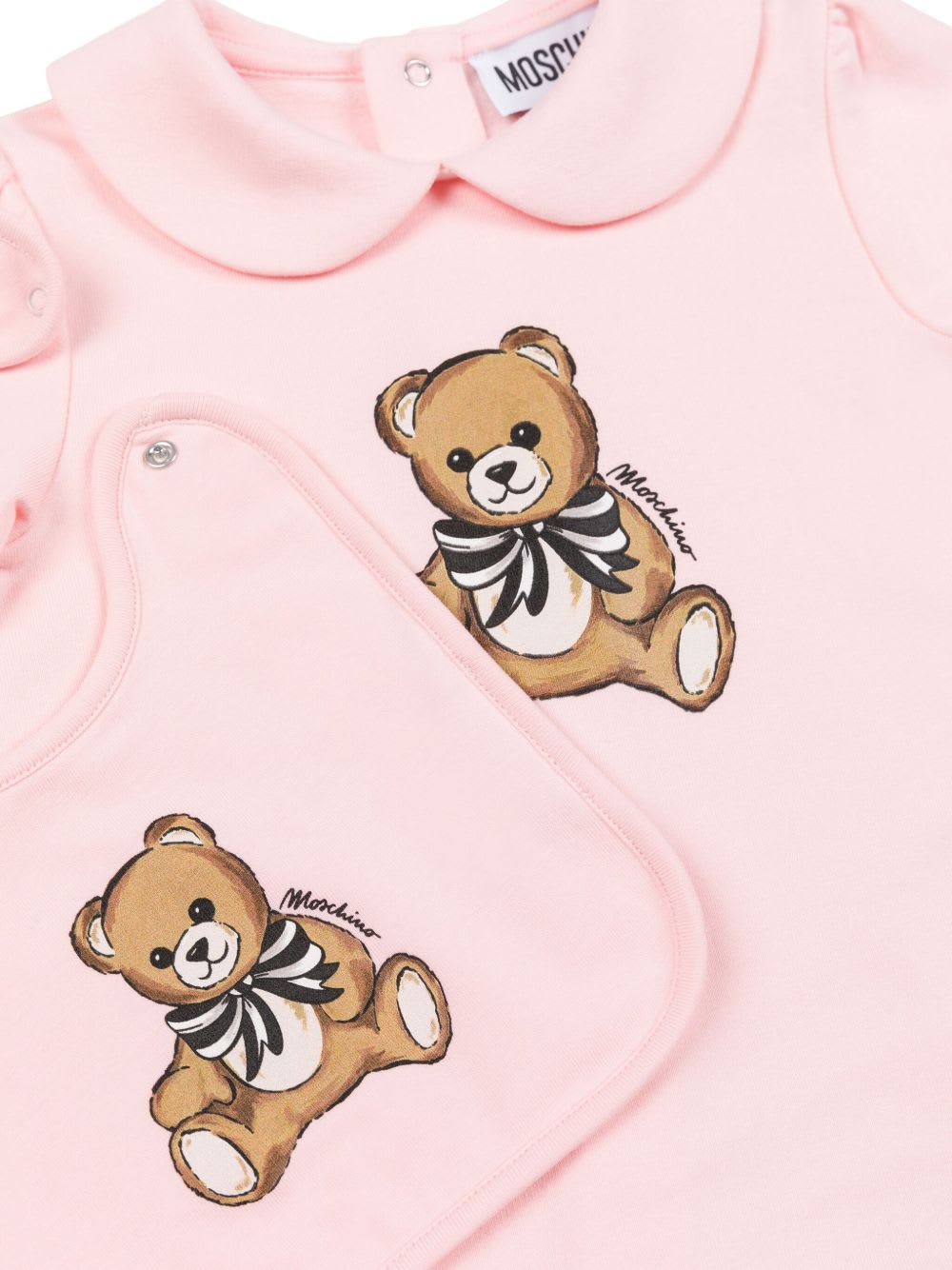 Moschino Kids Baby Long-sleeved Set With Bear Motif In Pink