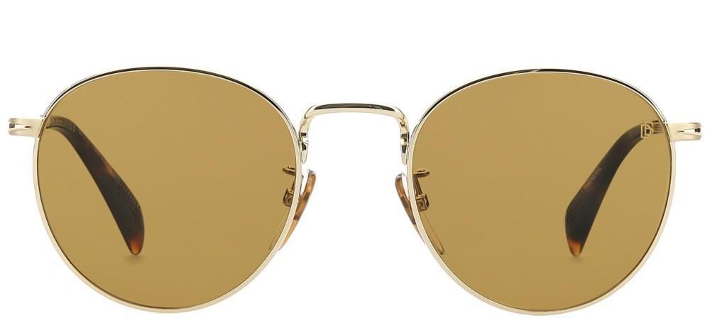 Shop Db Eyewear By David Beckham Round Frame Sunglasses In J5g/2m Gold