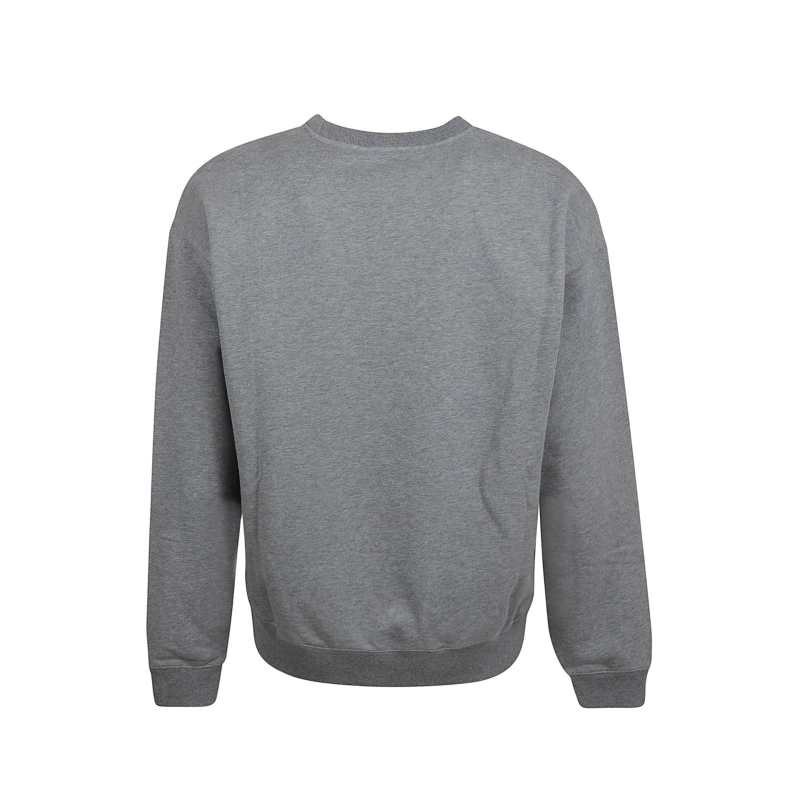 Shop Versace Cotton Crewneck Sweatshirt In Gray