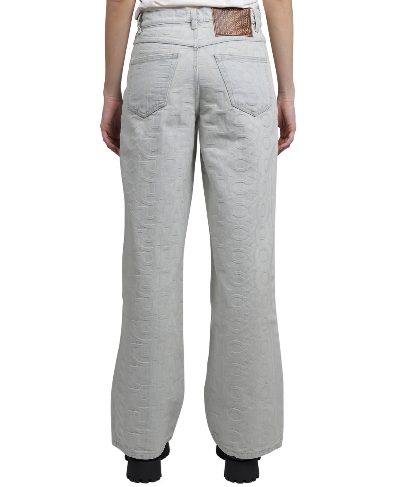 Shop Marc Jacobs Denim Monogram Pants In Denim Blue