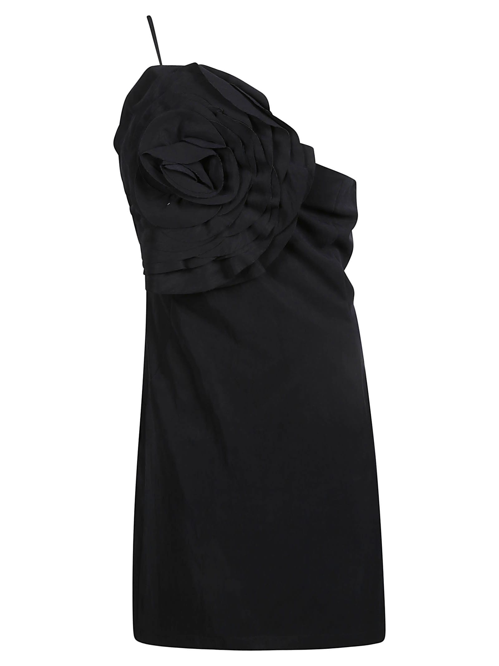Blumarine Large Flower Detail Sleeveless Dress In Black