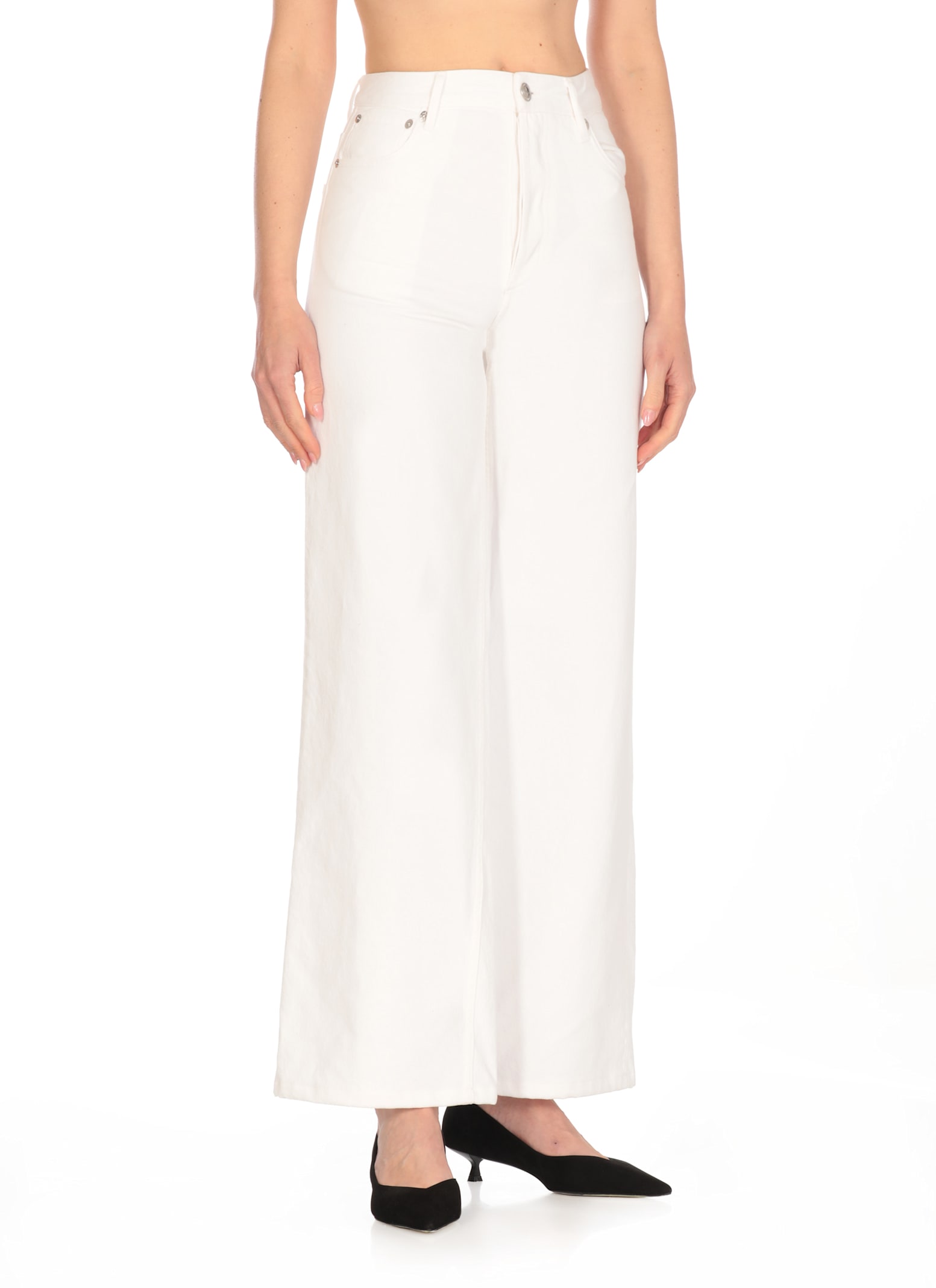 Apc Clinteau High-rise Wide-leg Jeans In Ivory