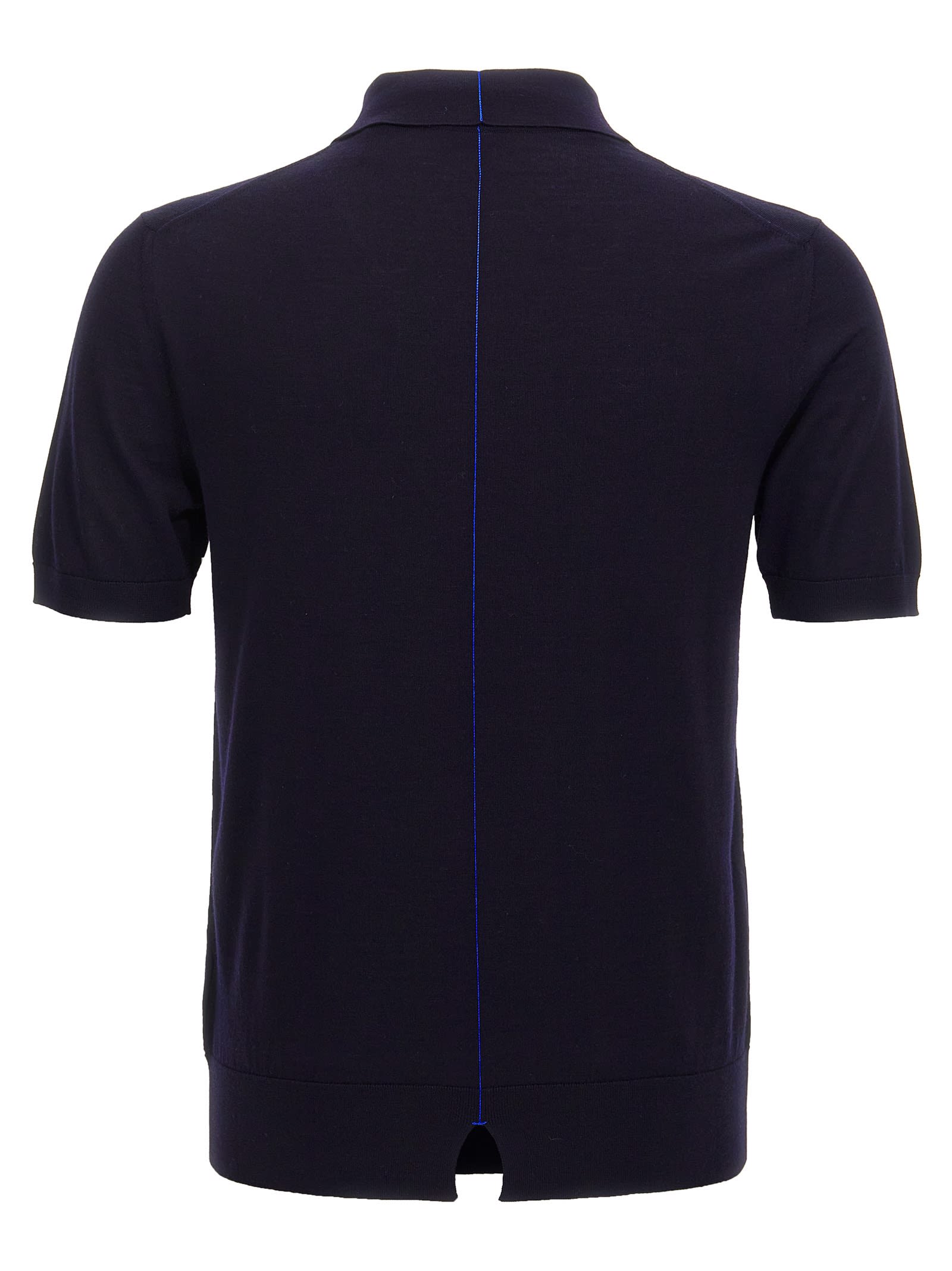 Burberry Wool Polo Shirt In Blue