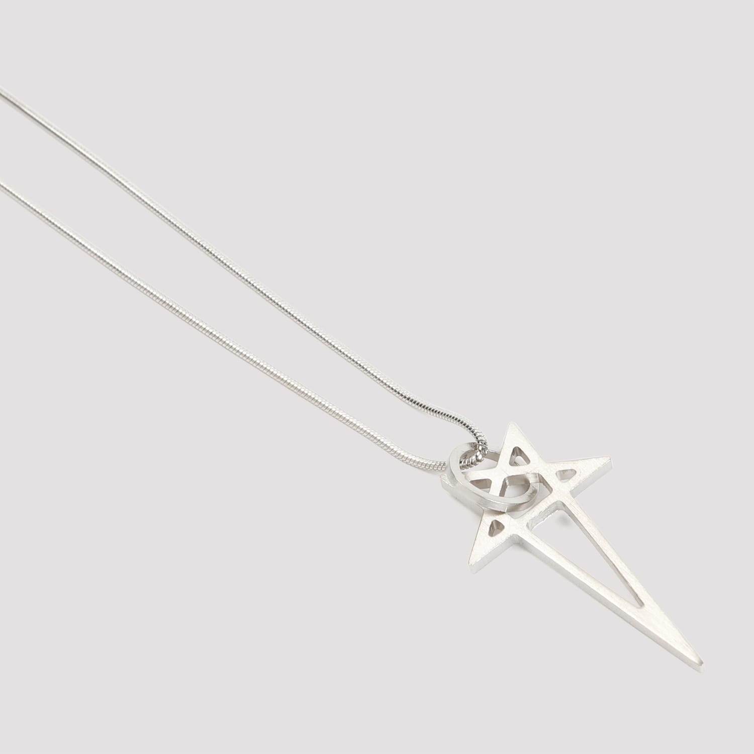 RICK OWENS PENTAGRAM BRASS NECKLACE