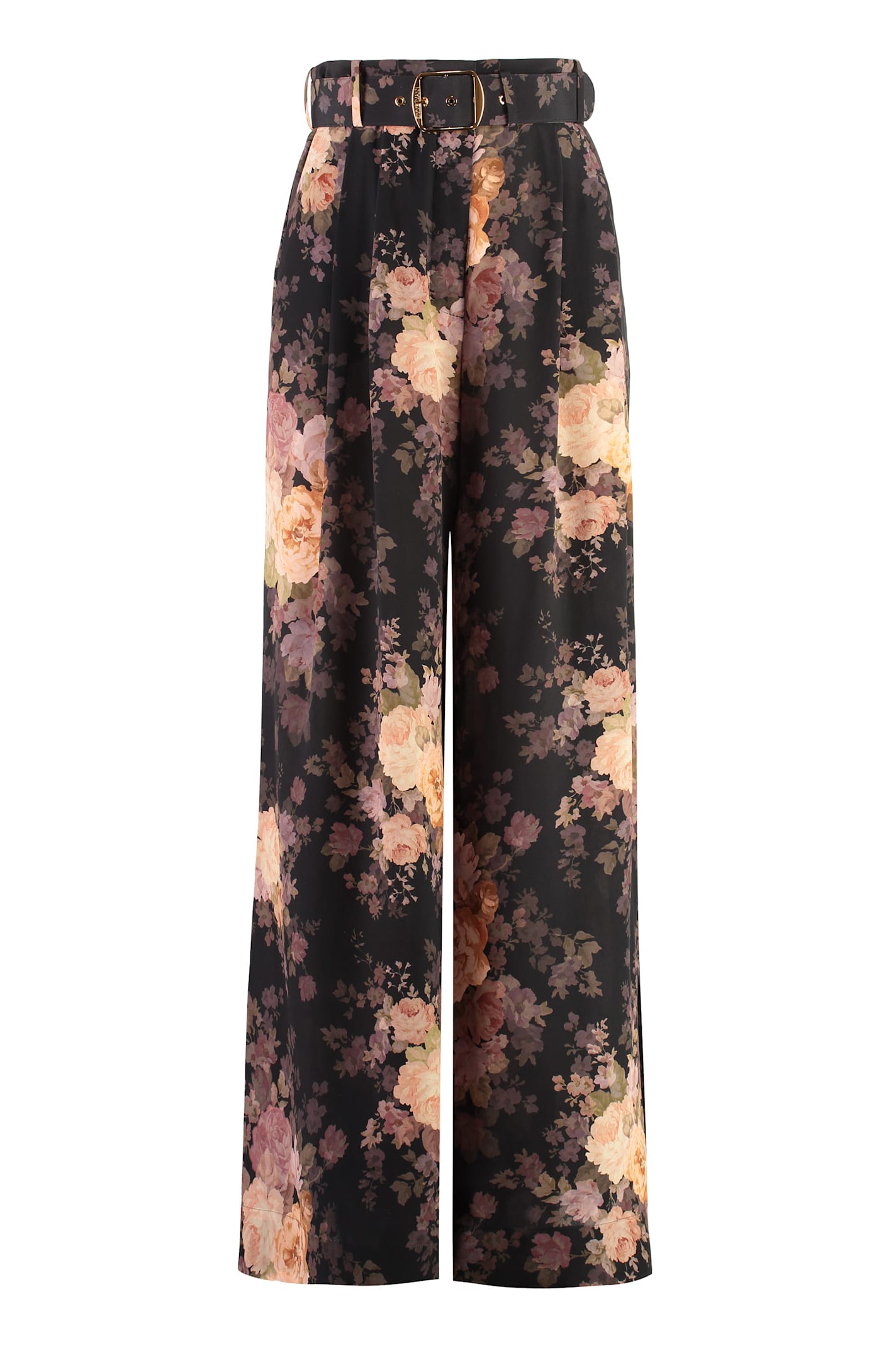 Shop Zimmermann Illustration Tuck Silk Trousers In Black