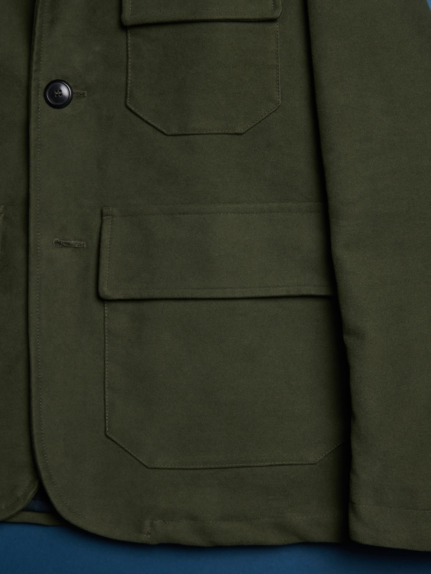 DOPPIAA AADERBALE GREEN MOLESKIN JACKET