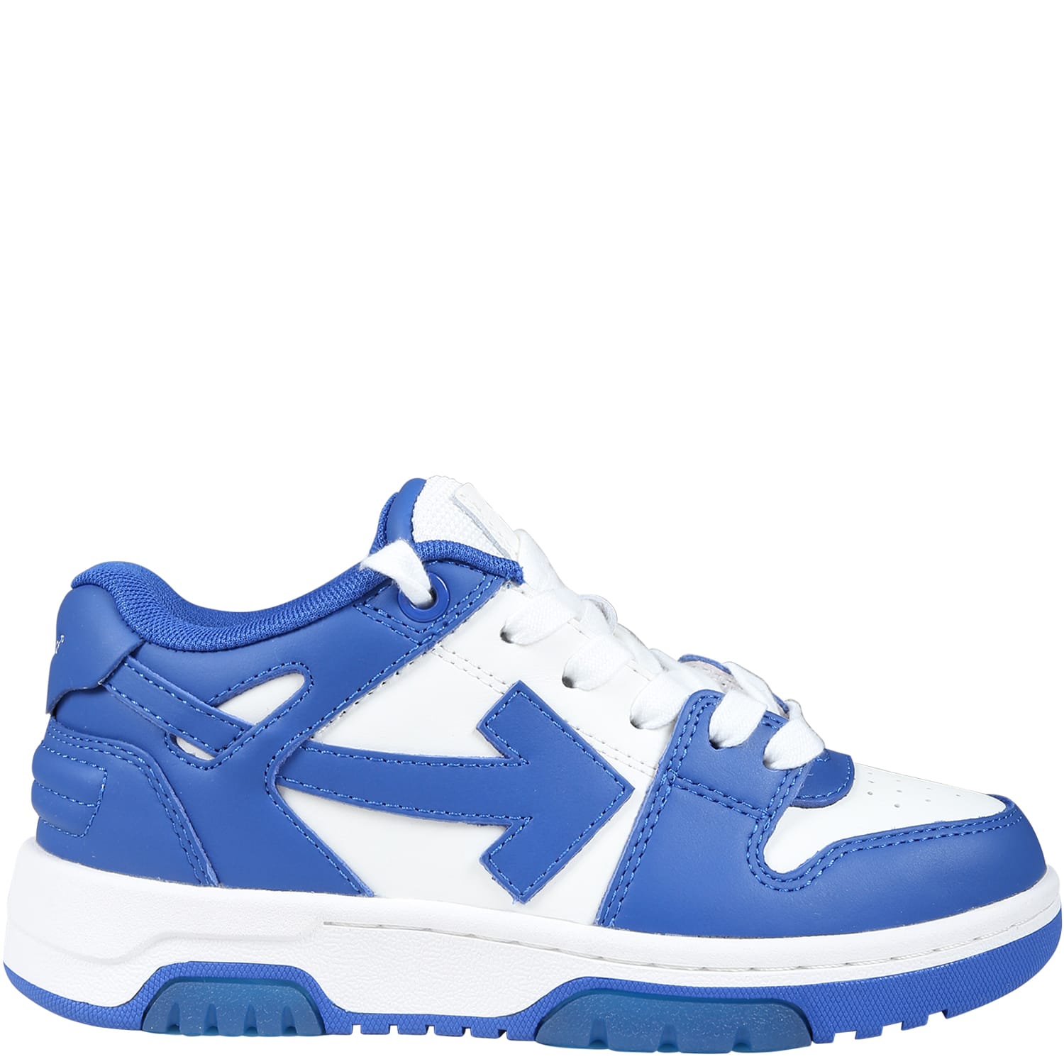 Off-white Kids' Light Blue Sneakers For Boy With Arrows In White/blue