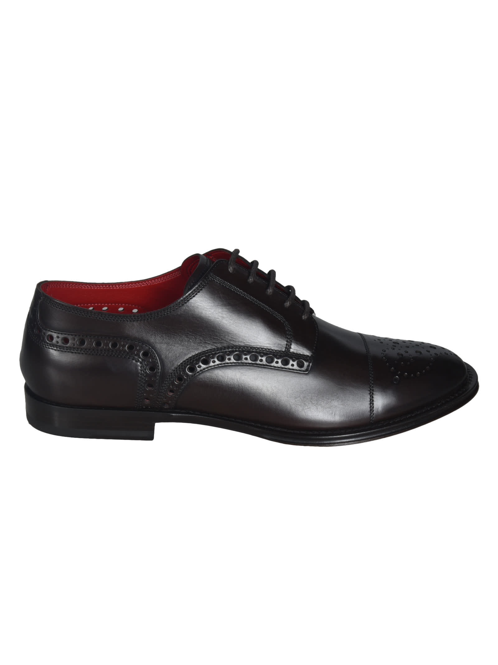 Dolce & Gabbana Classic Perforated Oxford Shoes In Brown