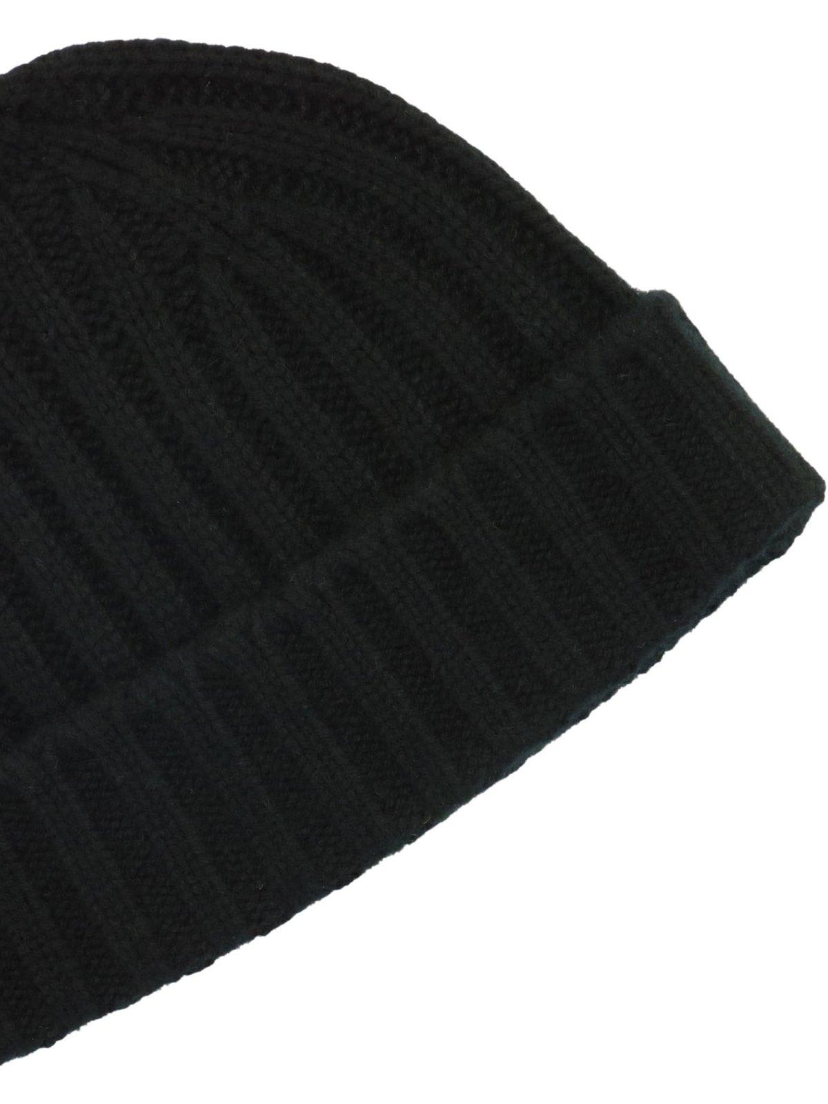Shop Aspesi Ribbed Chunky Knit Beanie In Black