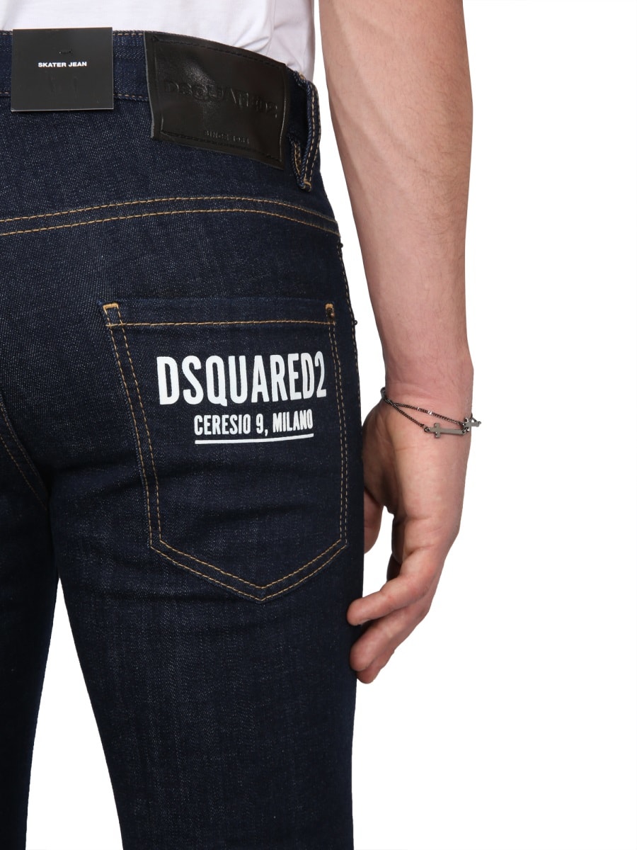 Shop Dsquared2 Skater Fit Jeans In Blue