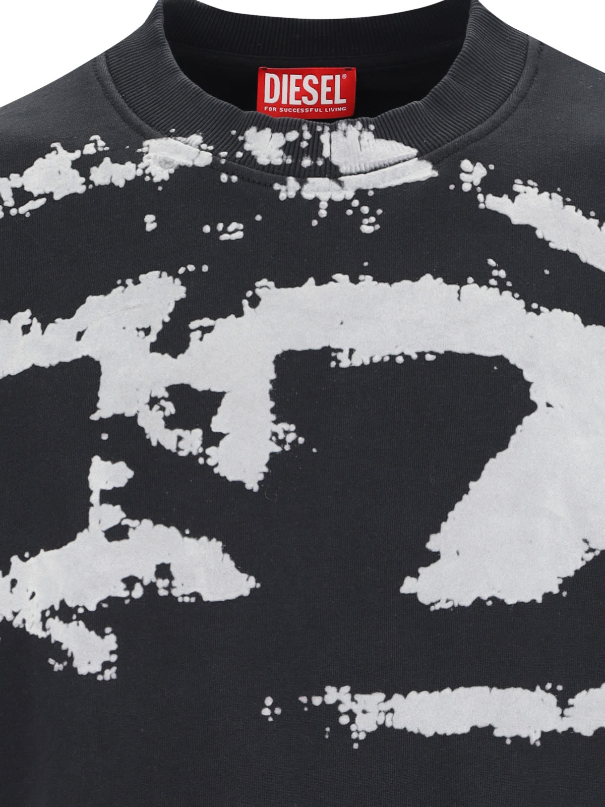 Diesel Relaxed-fit Black Sweatshirt With Graphic Design In Black