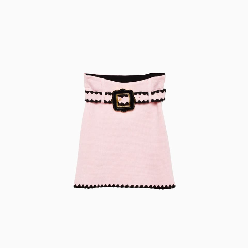 Cormio Helga Belted Knit Mini Skirt In Pink