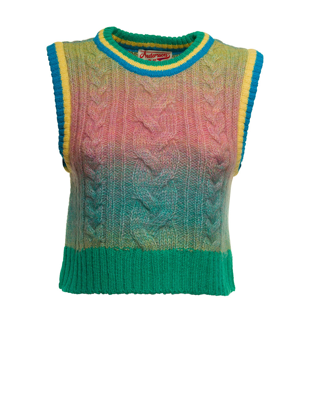 Andersson Bell Woman Jesse Gradation In Multicolor Cable Knit Vest