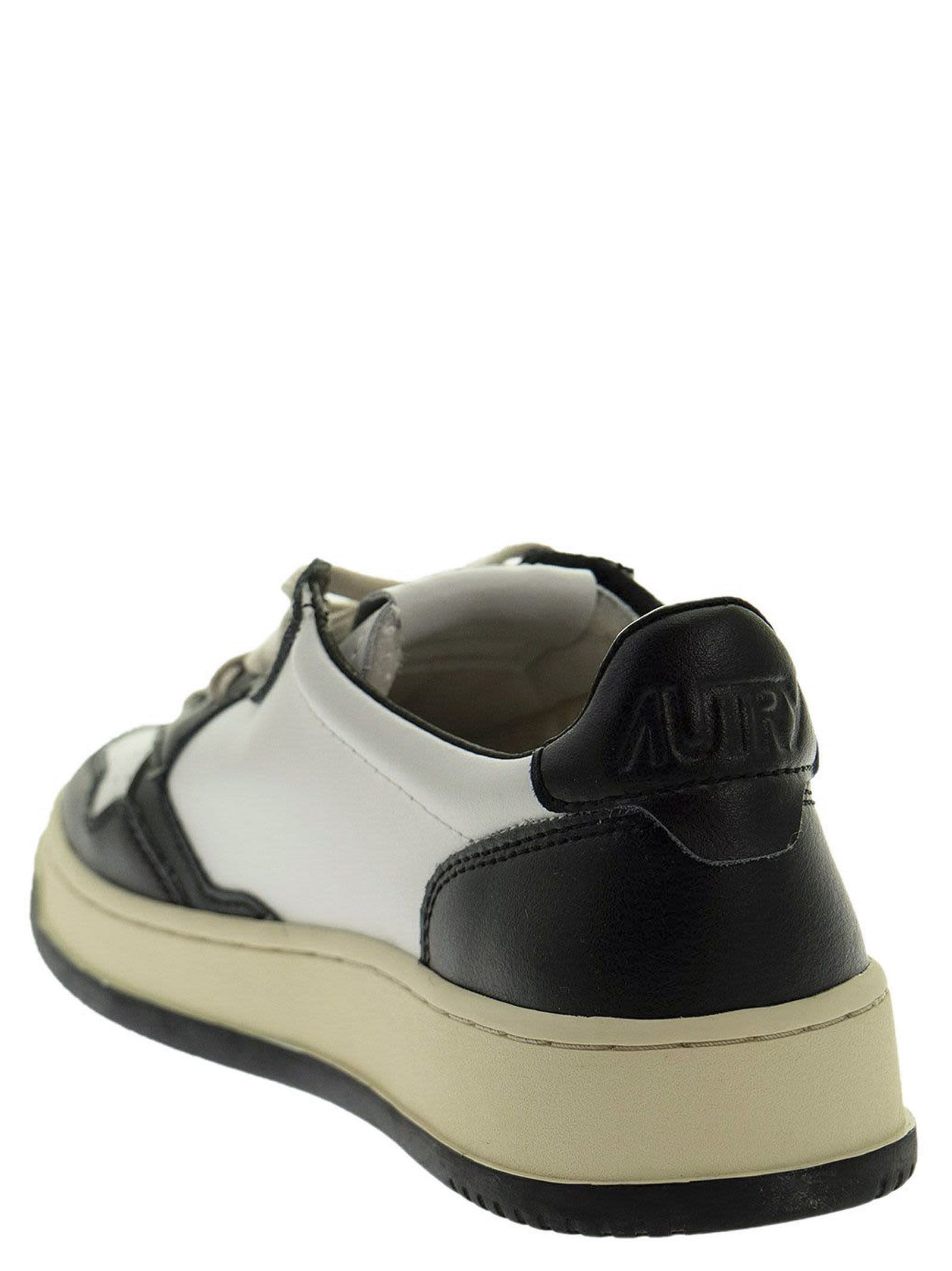 Shop Autry Medalist Low - Leather Sneakers In White/black