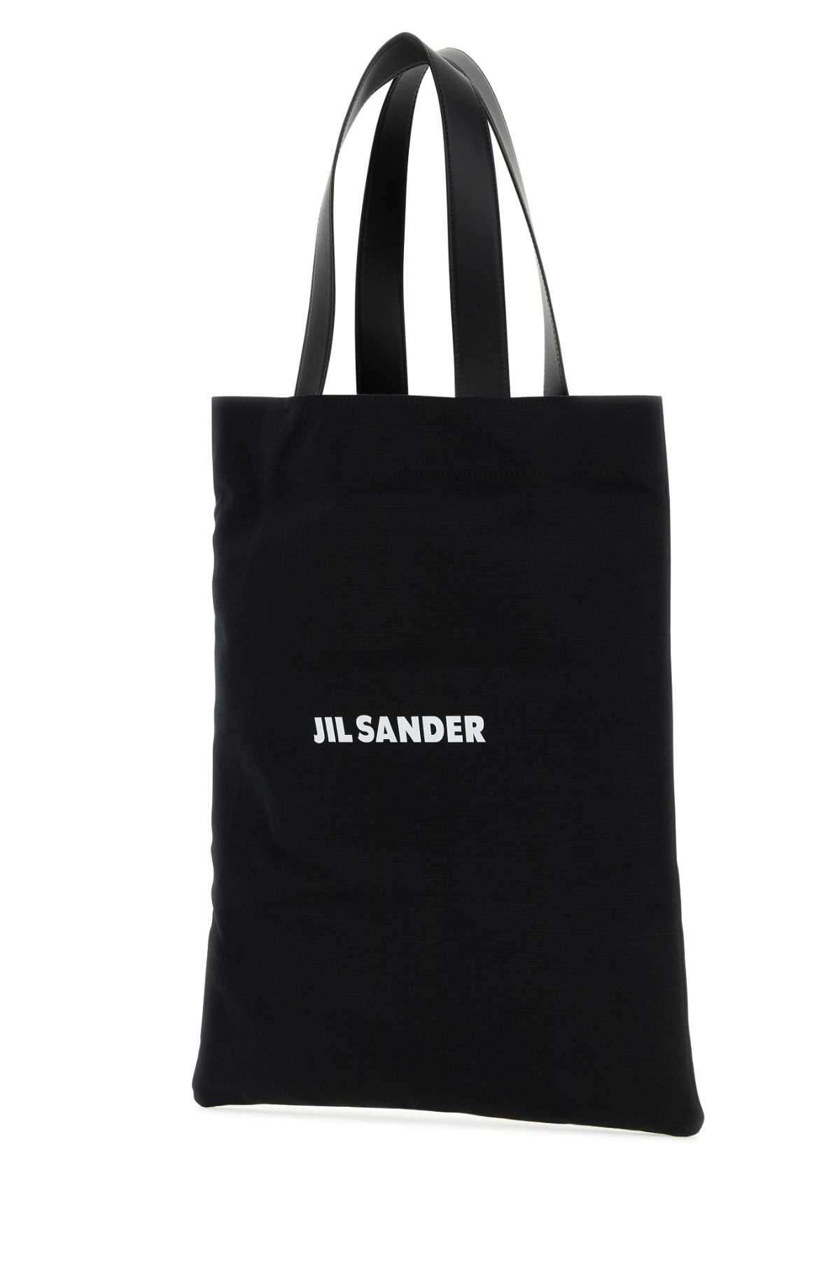 Jil Sander Black Canvas Medium Book Shopping Bag In 001