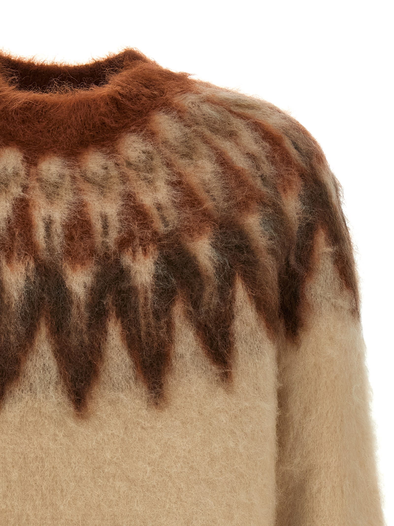 Isabel Marant Marant Nicolas Mohair Blend Sweater With Fair Isle Pattern In Brown