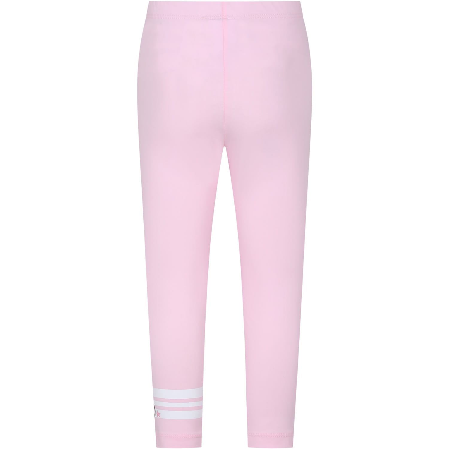 Shop Monnalisa Pink Leggings For Girl With Minnie In Rosa