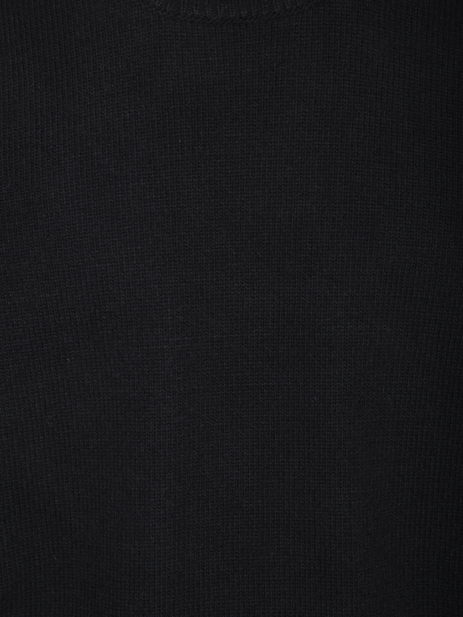 Stone Island Wool Crewneck Sweater In Black