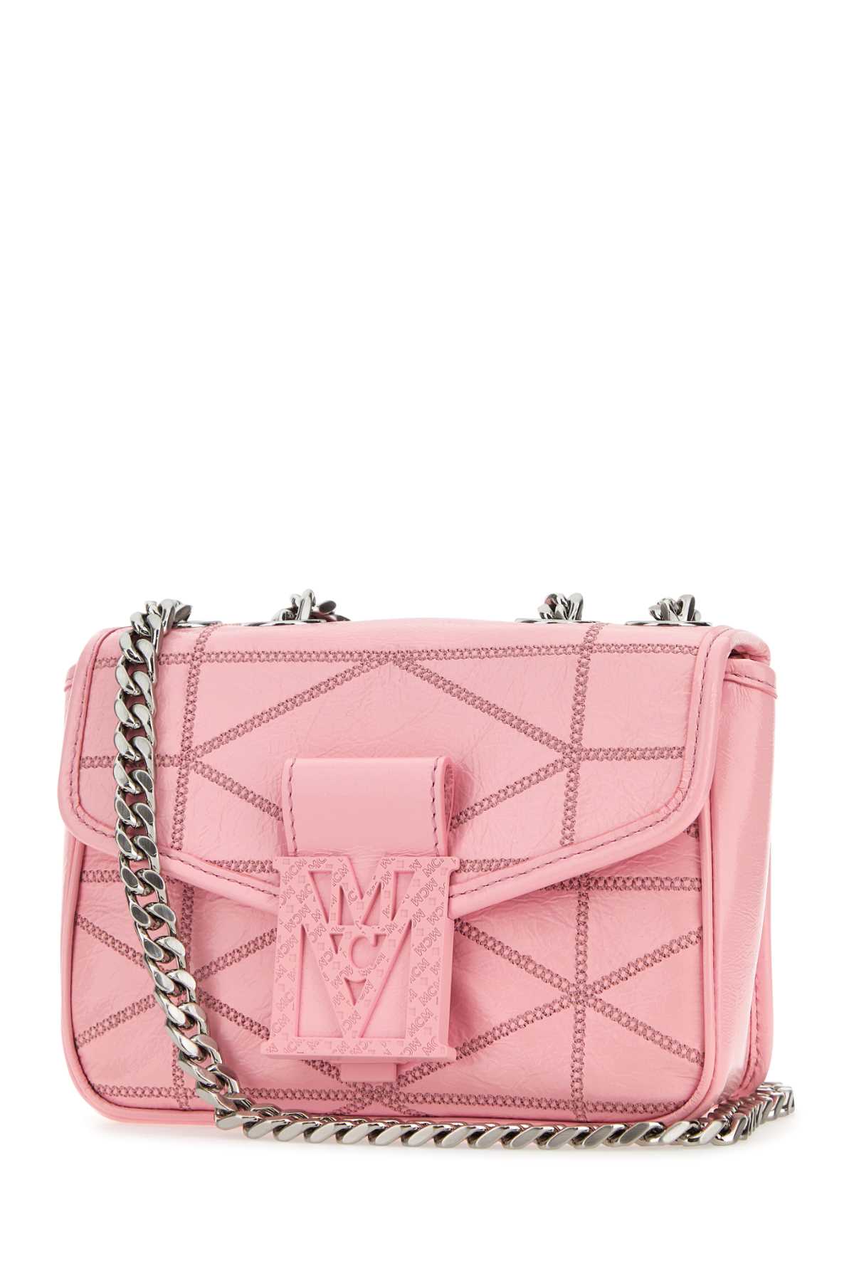 Mcm Pink Leather Mini Travia Shoulder Bag In Qh