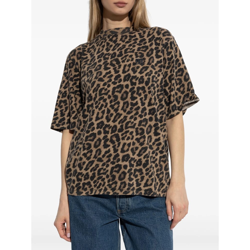 Anine Bing Beth Mini Dress Black And Brown Leopard In Multi